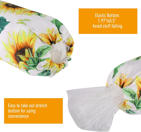 Aysatogc Plastic Bag Holder, Sunflower Kitchen Dispenser Holders Reusable Washable Trash Garbage Bag Holder