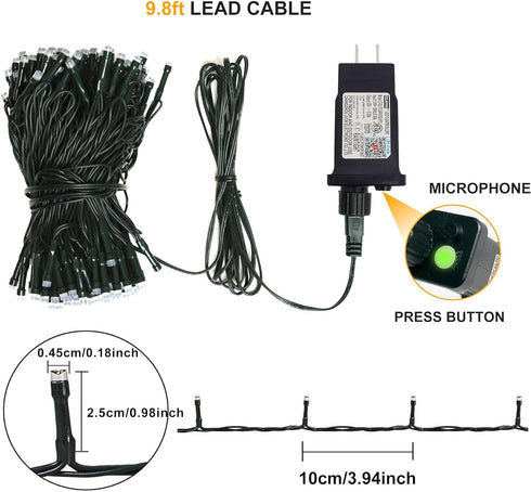 PMS (66ft-200LED) Smart WiFi LED Christmas Lights, APP-Controlled RGB Fairy String Lights, Ideal for Xmas Tree, Garden