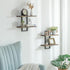 2-Tier Decorative Floating Shelves for Bedroom: Display Hanging Shelves Storage for Home Office Small Space Corner