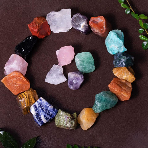 1 lb Bulk Assorted Stones - Large 1" Natural Raw Stones Crystal for Tumbling, Decoration, Polishing
