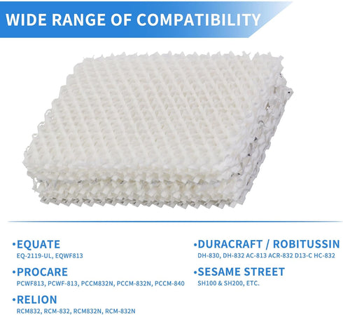 WF813 Humidifier Filter Replacement for Equate EQ-2119-UL, Relion RCM-832, ProCare Cool Mist Humidifiers (2 Pack)