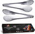 MSY BIGSUNNY 11Inch Kitchen Cooking Food Tongs, Stainless Steel Buffet Tongs (Silver, 2 Pack)