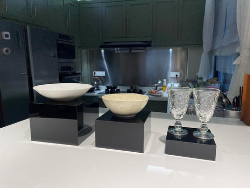 Sets 3 set,retail counter,Nesting Bottoms(Black,1Set) of Acrylic Catering Supplies Display Stand Buffet Risers