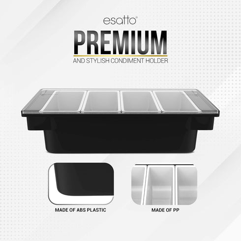 4-1 12 12 Esatto Bar Products Condiment Holder for Serving Container Chilled Garnish Tray with Lid for Bar Caddy, Pint