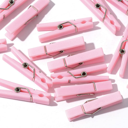 60PCS Baby Shower Clothespin Games Girl, Plastic Mini Clothes Pins 1.4 inch for Party Decorations, DIY Crafts