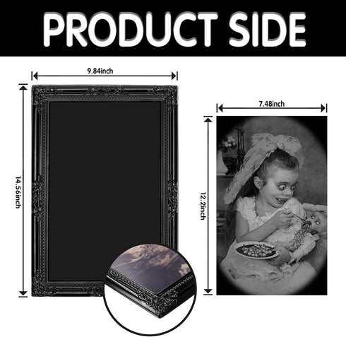3D Changing Face Moving Portrait Pictures Frames, Halloween Decorations Indoor, 4 Pack for Scary Haunted Mansion Decor