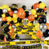 74 Pack 12Inch 5Inch Set Quarantine Balloon Garland & Arch Kit, Black, Orange, Yellow, Silver Latex Balloons Strip
