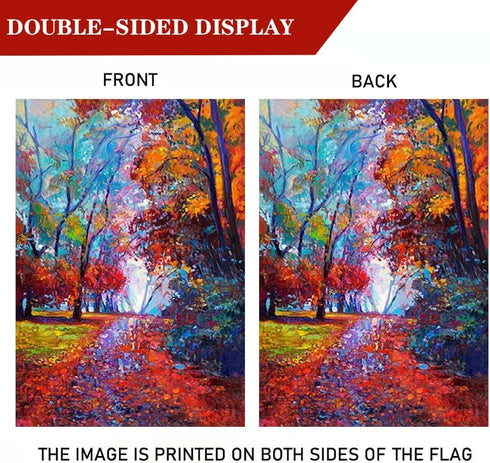 Welcome Fall House Flag, 28 x 40 Inch, Autumn Leaves Decorative Double Sided Flag for Farmhouse Yard
