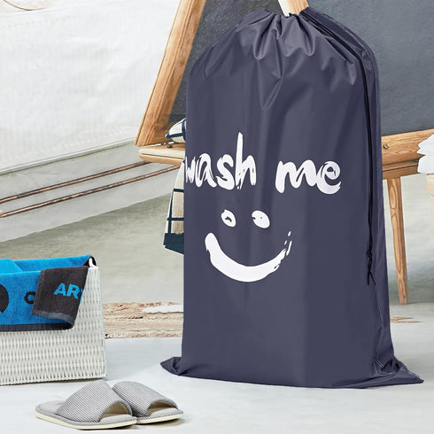 HOMEST XL Wash Me Travel Laundry Bag, Dirty Clothes Organizer, Large Enough to Hold 4 Loads of Garments, Grey