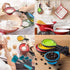 Collapsible Measuring Cups and Spoons, 8 Piece Set Portable Food Grade Silicone for Liquid & Dry Measuring