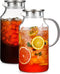 Snuvid 2 Pack 1 Gallon thickened Glass Pitcher with Lid and Spout, Borosilicate
