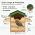 VORA 9 Inches Owl House, Wooden Bird House with Food Rack, Large Handmade Opening Owl Nesting Box with Mounting Screws