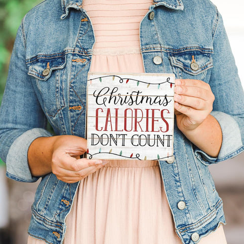 Simply Said, INC Perfect Pallet Petites Christmas Sign - Funny Christmas Decorations - Christmas Calories Don't Count -