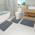 Buganda U-Shaped Toilet Rugs 24x20, Dark Grey, Ultra Soft & Absorbent Non-Slip Bath Mat, Machine Wash Dry