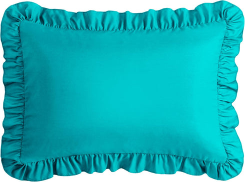 Set 1, 20" 54", KKJIAF Ruffle Body Pillow Cases of Ruffled Pillow Covers with Envelope Closure, Wrinkle Resistant