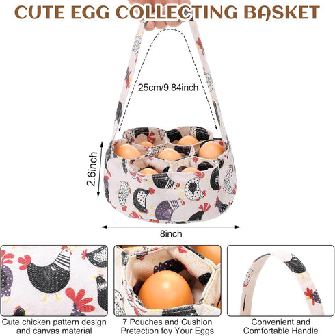 Silicherry 2 7 15 Pcs Egg Collecting Apron Chicken Egg Gathering Basket with Pouches Holding Apron with Pockets