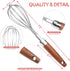 Whisk for Cooking,Stainless Steel Wire Wooden Handle Kitchen Hand Whisk Multi Function Non Stick Balloon Whisk Egg Beater for Blending Whisking Beating Frothing Stirring Batters (11"L x 2.1"W) by FDEYIQ