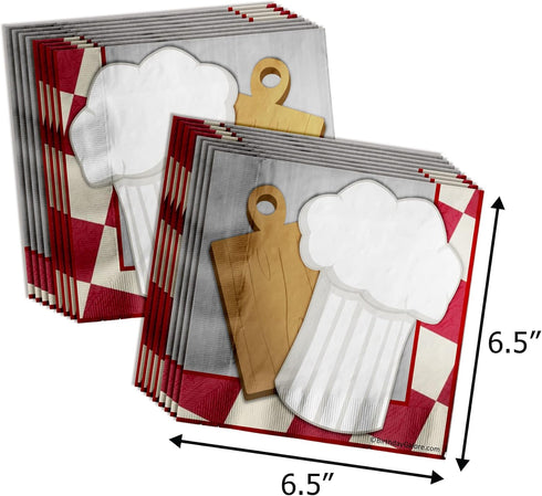 Cooking Themed Birthday Party Paper Plates, Napkins, Cups - Bon Appetit Supplies for 16 Guests (64 Piece)