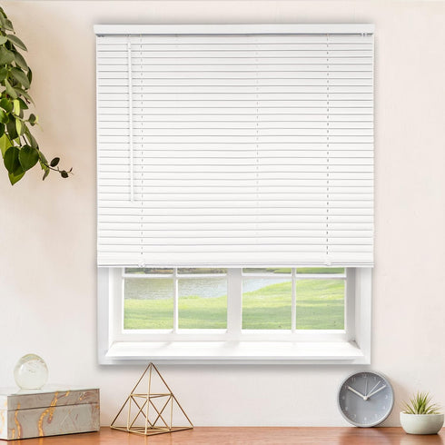CHICOLOGY Mini Blinds for Windows, Horizontal Window Blinds, Gloss White, 24"W X 36"H, Blinds & Shades for Doors