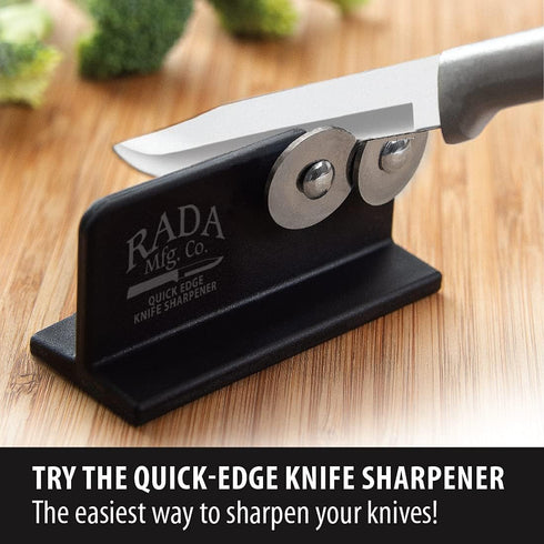Rada Cutlery Quick Edge Knife Sharpener (R119), Stainless Steel Wheels, Made in USA, Pack of 3