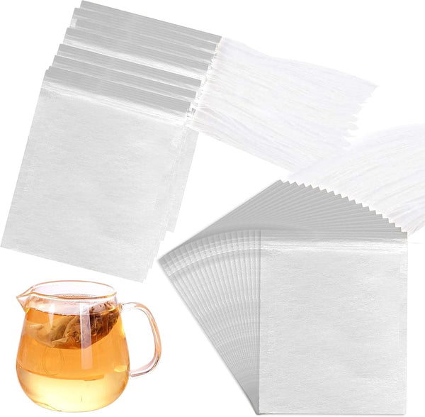 Numola Disposable Drawstring Tea Filter Bags, 200 Pcs Corn Fiber Tea Infuser Bags