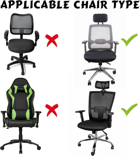 Lounsweer 3 Pieces Headrest Chair Cover, Office Chair Cover, Rolling Desk Chair Cover, Gaming Chair Covers, Stretch