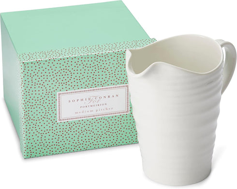 Portmeirion Sophie Conran White Medium Pitcher with Handle | 28 Oz Creamer Pitcher for Coffee and Milk