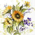 Boston International IHR Sunflower Bunch 3-Ply Paper Napkins, 20-Count Cocktail Size