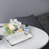 Bathroom Vanity Tray, White Marble Toilet Tank Tray, Luxurious Small Display Tray for Countertop Accessories (Black,