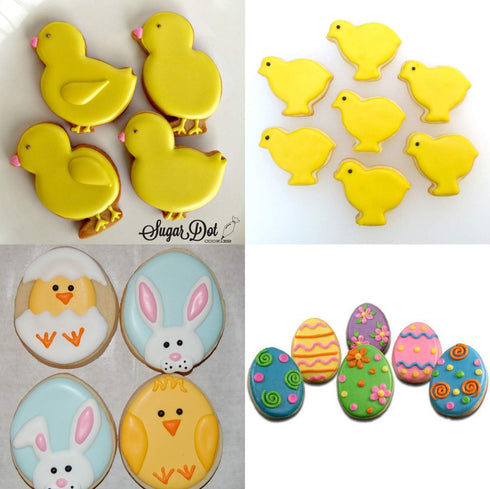 Easter Cookie Cutter Set, 7 Piece - Egg, Carrot, Bunny, Flower, Chick, Bunny Face, and Butterfly