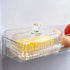 Countertop Clear Glass Butter Dish with Lid, Covered Crystal Butter Holder Container for & Fridge