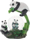 Elanze Designs Panda Bear Family China Tabletop Figurine, 45MM Miniature Glitter Water Snow Globe Decoration