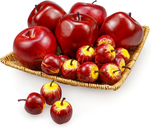 15 Pcs Artificial Apples, Fake Red Apples Fruits Simulation Realistic Fake Apple