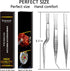 Kitchen Cooking Tweezers Culinary, 3 Piece Set Stainless Steel Precision Tongs with Offset Tip for Food Design Styling