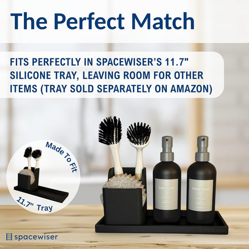 Mommy, Spacewiser TidyNook Silicone Sink Caddy - Sponge Holder for Kitchen Sink, Dish Brush Holder, Fits Scrub Daddy