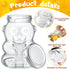 24 Pack 4 oz Patelai Glass Bear Shaped Honey Jars with Lids Reusable Small Tilted Bear Glass Bottles Containers