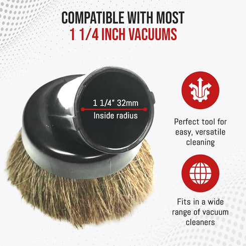 MP Maresh Products Household Cleaning Vacuum Brush Attachment - Soft Dust Floor Brush, Horse Hair Vacuum Cleaner