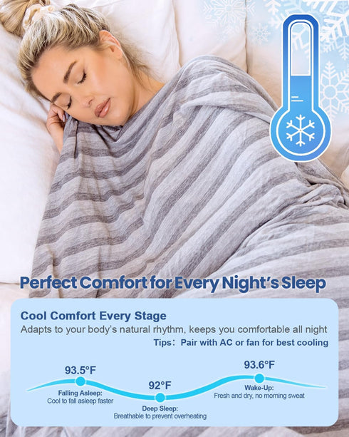 Summer Sweats,50"x70" Ailemei Direct Cooling Throw Blanket for Hot Sleepers,Double Sided Cold Effect, Lightweight