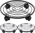 lucpur 3 Packs 13.5" Metal Plant Caddy with Wheels Large Rolling Plant Stands