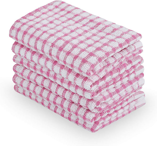 uxcell Cotton Terry Small Kitchen Dish Cloth, Pack of 6 Absorbent Quick Drying Cleaning Dish Rags, 15 x 10.5 Inches,