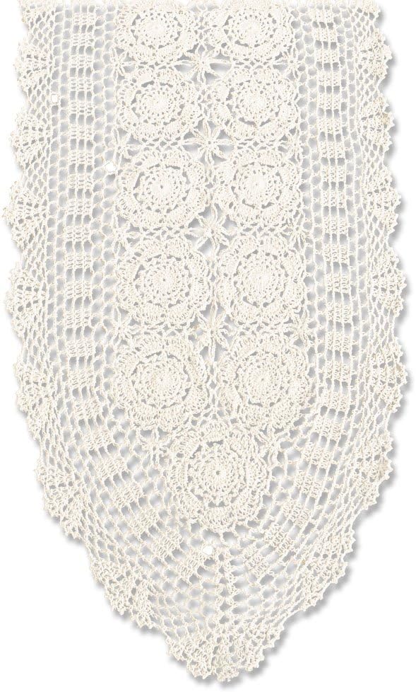 KEPSWET Cotton Handmade Crochet Lace Oval Table Runner Dresser Console Coffee Table