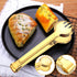 4 PCS Stainless Steel Serving Tongs, 9 Inch Buffet Utensils for Salad, Appetizer, Dessert, Gold