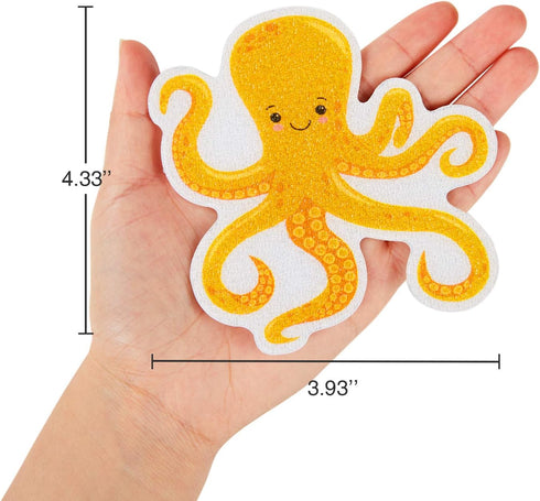 Non Slip Bathtub Stickers, 14 PCS Large Sea Adhesive Anti Slip Decal Treads for Shower and Bath Tub with Premium Scraper