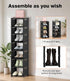 8 Closet Narrow Shoe Rack Tier, Slim Vertical Shoe Organizer for Small Spaces, Stackable Shoe Storage Shelf with Metal