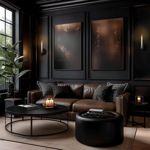 Set 2 0.82 Inch Matte Black Wall Sconce Candle Holders of for Taper Candles, Minimalist Metal Wall Mounted Candlestick
