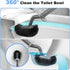 HAMITOR Toilet Bowl Brush Holder Set, Curved Design with Holder for Deep Cleaning, Compact Hidden Scrubber, Gray