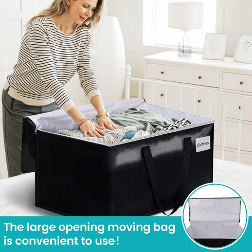 Extra Large Moving Boxes, Moving Bags with Zipper, 93L 4 Pack for Space Saving Storage and Travel