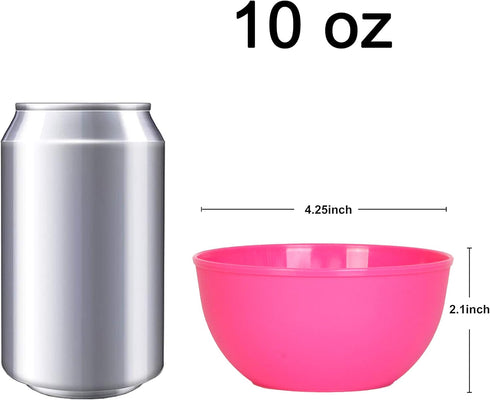 Youngever 9 Pack 10 Ounce Plastic Bowls, Kids Plastic Bowls Set of 9 in Peach Colors