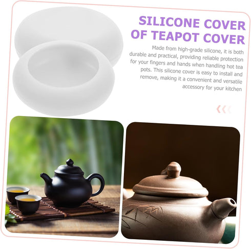 2pcs Teapot Lid Silicone Sleeve, Teapot Accessories, Silicone Hot Handle Holder, Oven Knob Cover, Tea Kettle Lid Knob