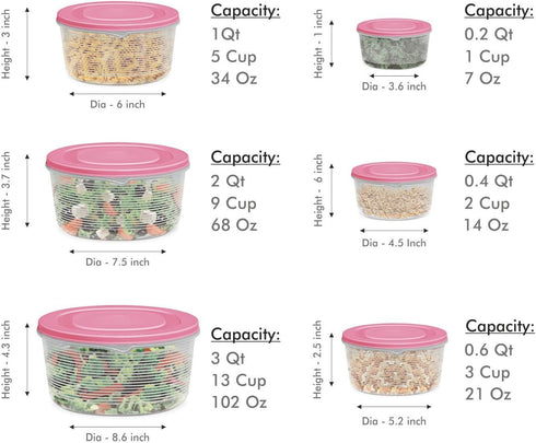 MILTON Mixing Bowl Set with Lids, 6 Bowls & 6 Covers, Plastic Airtight Nesting Containers for Meal Prep (Blue)